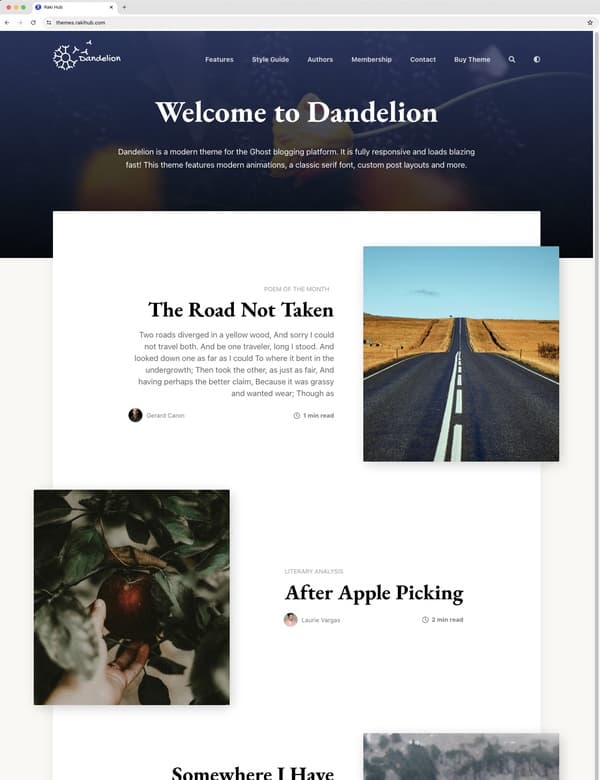 Theme 'Dandelion' demo image