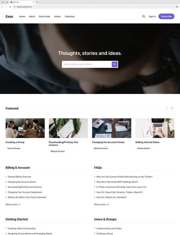 Theme 'Ease' demo image